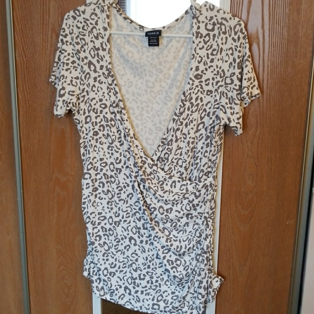Torrid Leopard Print Surplice Top